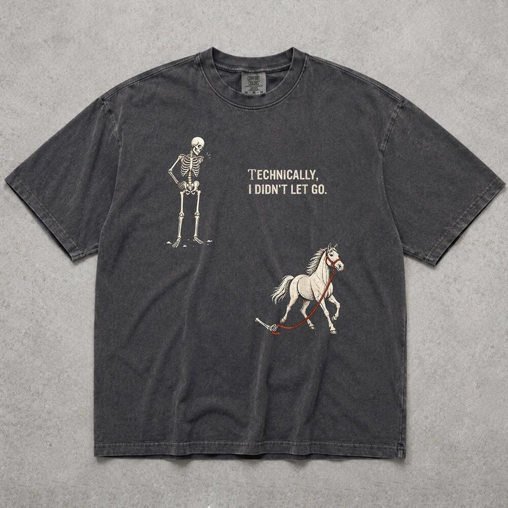 Halloween Skeleton Horse Shirt, Funny Spooky T Shirt, Technically